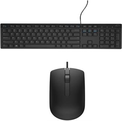 DELL Mouse And Keyboard Combo Wired USB Desktop Keyboard  (Black)